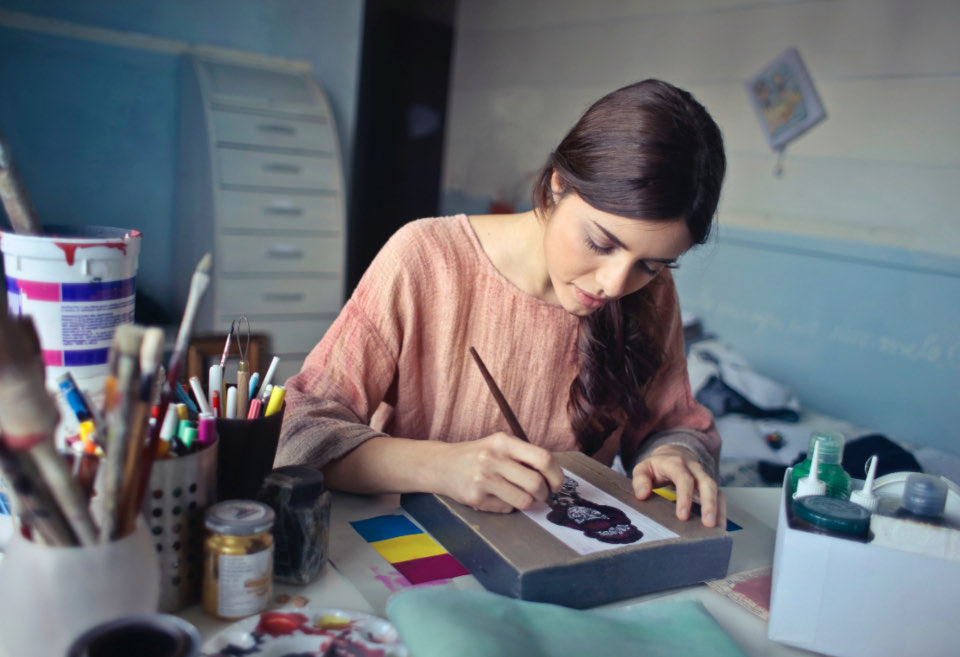 A maker crafting products to sell